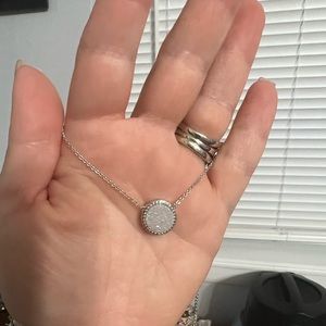 White circle drusy necklace